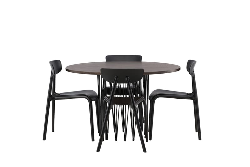 Stone Matgrupp 120 cm Rund med 4 Ursholmen stolar - Svart - Products - Möbler - Bord & matgrupp - Matgrupp