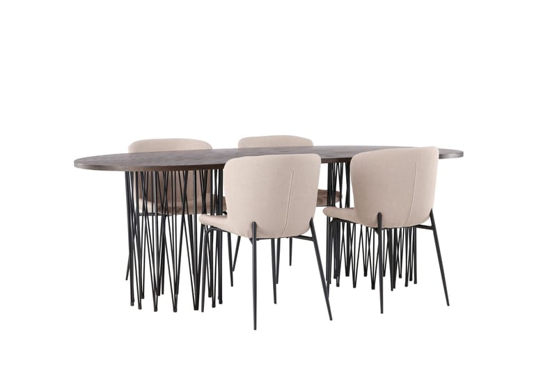 Stone Matgrupp 220 cm Oval med 4 Modesto stolar - Beige - Products - Möbler - Bord & matgrupp - Matgrupp