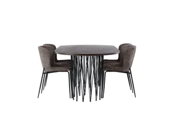 Stone Matgrupp 220 cm Oval med 4 Modesto stolar - Mörkgrå - Products - Möbler - Bord & matgrupp - Matgrupp