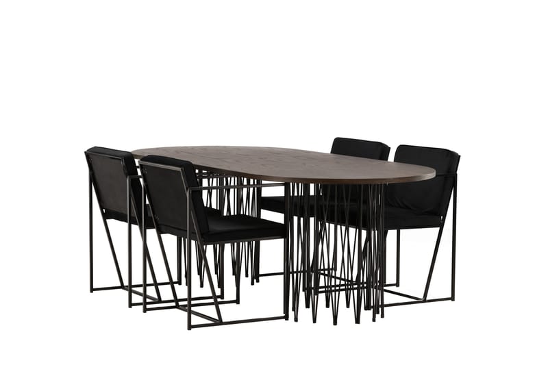 Stone Matgrupp 220 cm Oval med 4 Richmond stolar - Svart - Products - Möbler - Bord & matgrupp - Matgrupp