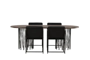 Stone Matgrupp 220 cm Oval med 4 Richmond stolar - Svart - Products - Möbler - Bord & matgrupp - Matgrupp