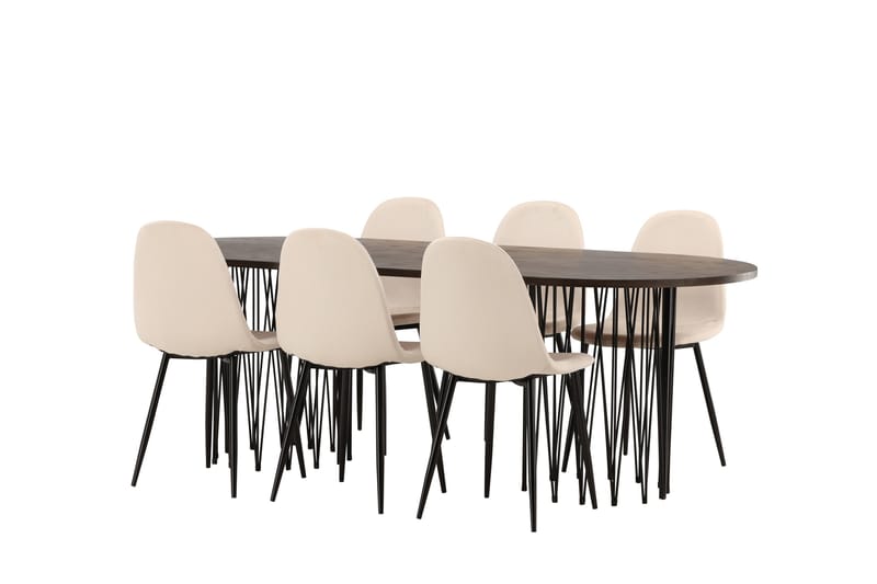 Stone Matgrupp 220 cm Oval med 6 Polar stolar - Beige - Products - Möbler - Bord & matgrupp - Matgrupp
