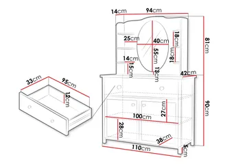Storys Sminkbord 110x42 cm - Vit - Products - Möbler - Bord & matgrupp - Sminkbord & toalettbord