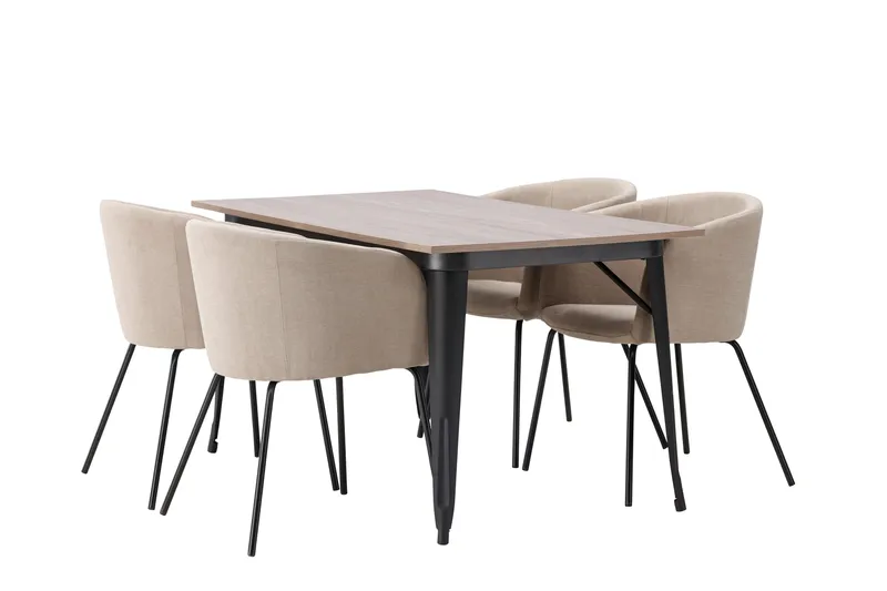 Tempe Matgrupp 140 cm Rektangulär med 4 Berit stolar - Beige - Products - Möbler - Bord & matgrupp - Matgrupp