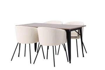 Tempe Matgrupp 140 cm Rektangulär med 4 Berit stolar - Beige - Products - Möbler - Bord & matgrupp - Matgrupp