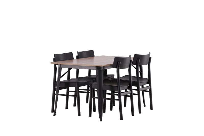 Tempe Matgrupp 140 cm Rektangulär med 4 Montros stolar - Svart - Products - Möbler - Bord & matgrupp - Matgrupp