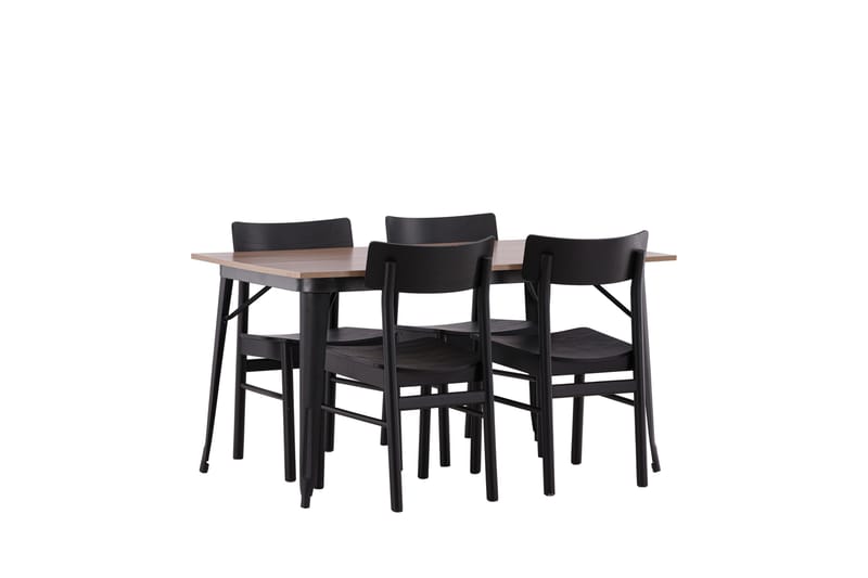 Tempe Matgrupp 140 cm Rektangulär med 4 Montros stolar - Svart - Products - Möbler - Bord & matgrupp - Matgrupp