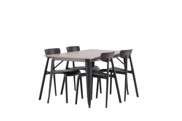 Tempe Matgrupp 140 cm Rektangulär med 4 Ursholmen stolar - Svart - Products - Möbler - Bord & matgrupp - Matgrupp