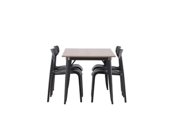 Tempe Matgrupp 140 cm Rektangulär med 4 Ursholmen stolar - Svart - Products - Möbler - Bord & matgrupp - Matgrupp