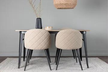 Tempe Matgrupp 140 cm Rektangulär med 4 Velvet stolar - Beige - Products - Möbler - Bord & matgrupp - Matgrupp