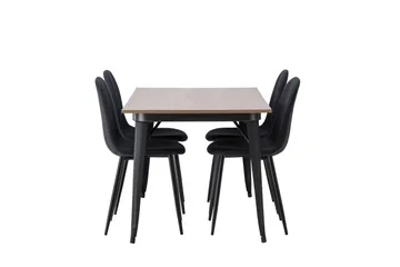 Tempe Matgrupp 140 cm Rektangulär med 4 Polar stolar - Svart - Products - Möbler - Bord & matgrupp - Matgrupp