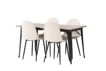 Tempe Matgrupp 140 cm Rektangulär med 4 Polar stolar - Beige - Products - Möbler - Bord & matgrupp - Matgrupp