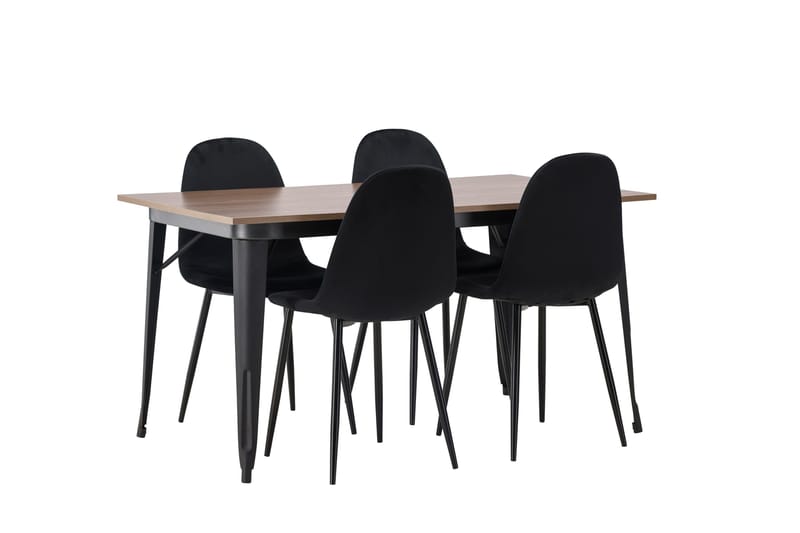 Tempe Matgrupp 140 cm Rektangulär med 4 Polar stolar - Svart - Products - Möbler - Bord & matgrupp - Matgrupp