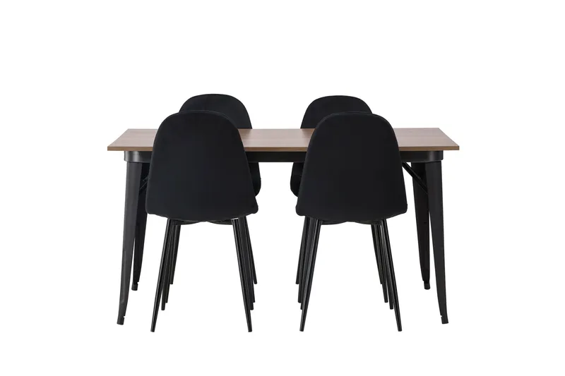 Tempe Matgrupp 140 cm Rektangulär med 4 Polar stolar - Svart - Products - Möbler - Bord & matgrupp - Matgrupp