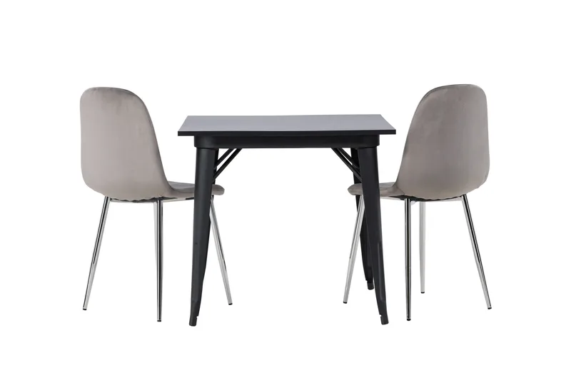 Tempe Matgrupp 80 cm Rektangulär med 2 Eva stolar - Svart - Products - Möbler - Bord & matgrupp - Matgrupp