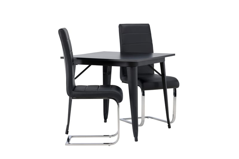 Tempe Matgrupp 80 cm Rektangulär med 2 Tempo stolar - Svart - Products - Möbler - Bord & matgrupp - Matgrupp