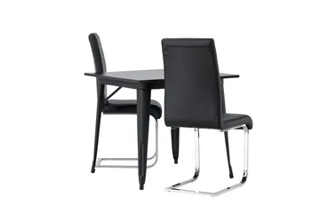 Tempe Matgrupp 80 cm Rektangulär med 2 Tempo stolar - Svart - Products - Möbler - Bord & matgrupp - Matgrupp