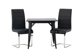 Tempe Matgrupp 80 cm Rektangulär med 2 Tempo stolar - Svart - Products - Möbler - Bord & matgrupp - Matgrupp