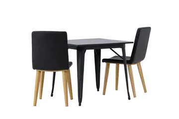 Tempe Matgrupp 80 cm Rektangulär med 2 Today stolar - Svart - Products - Möbler - Bord & matgrupp - Matgrupp