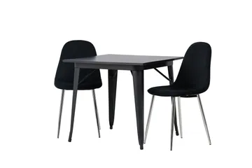 Tempe Matgrupp 80 cm Rektangulär med 2 Polar stolar - Svart - Products - Möbler - Bord & matgrupp - Matgrupp
