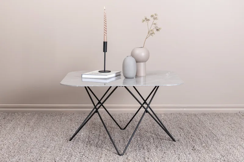 Tristar Soffbord 80 cm - Marmor/Grå/Svart - Products - Möbler - Bord & matgrupp - Soffbord