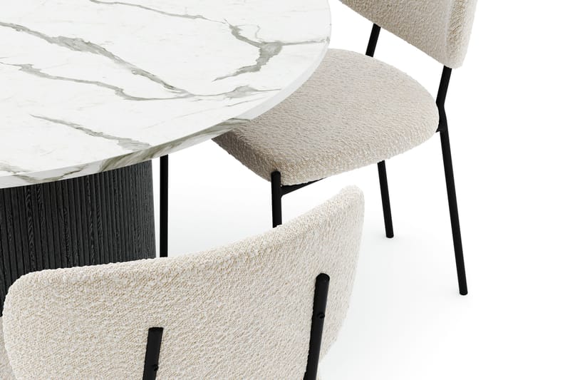 Uppveda Matbord 120 cm Rund med 4 Gemmiano Stolar - Svart/Vit - Products - Möbler - Bord & matgrupp - Matgrupp