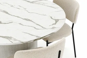 Uppveda Matbord 120 cm Rund med 4 Gemmiano Stolar - Vit - Products - Möbler - Bord & matgrupp - Matgrupp