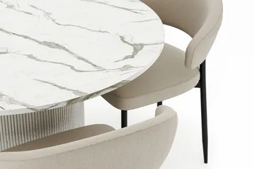 Uppveda Matbord 120 cm Rund med 4 Sawako Stolar - Vit - Products - Möbler - Bord & matgrupp - Matgrupp