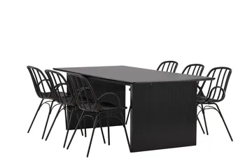 Vail Matgrupp 200 cm Rektangulär med 6 Dyrön stolar - Svart - Products - Möbler - Bord & matgrupp - Matgrupp