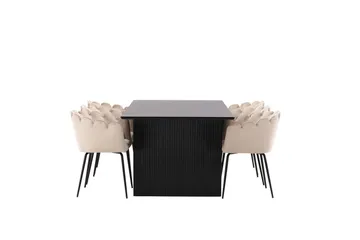 Vail Matgrupp 200 cm Rektangulär med 6 Limhamn stolar - Beige - Products - Möbler - Bord & matgrupp - Matgrupp