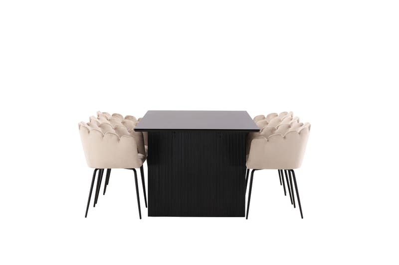 Vail Matgrupp 200 cm Rektangulär med 6 Limhamn stolar - Beige - Products - Möbler - Bord & matgrupp - Matgrupp