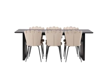 Vail Matgrupp 200 cm Rektangulär med 6 Limhamn stolar - Beige - Products - Möbler - Bord & matgrupp - Matgrupp