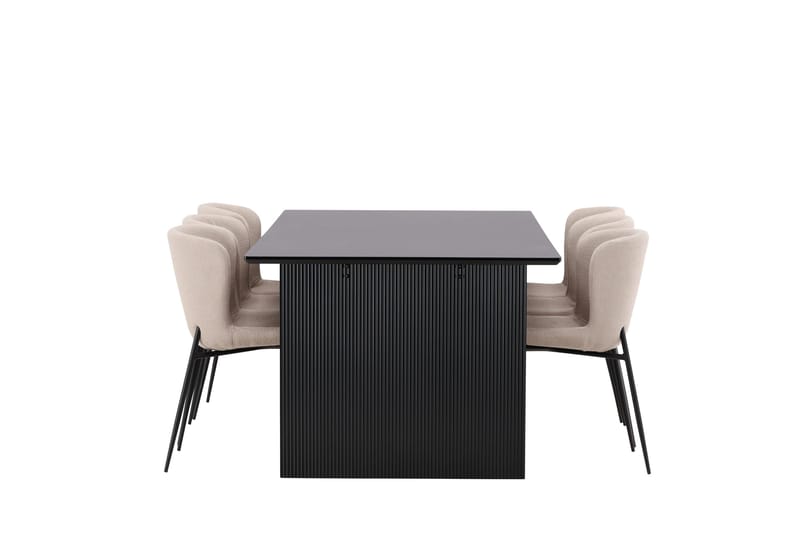 Vail Matgrupp 200 cm Rektangulär med 6 Modesto stolar - Beige - Products - Möbler - Bord & matgrupp - Matgrupp