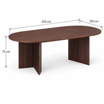 Vera Matbord Oval 220x100 cm Fanér - Valnöt - Products - Möbler - Bord & matgrupp - Matbord & köksbord