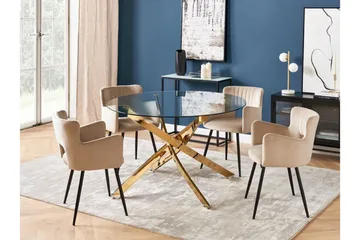 Vincenzo Matbord 120 cm Rund - Transparent/Guld - Products - Möbler - Bord & matgrupp - Matbord & köksbord