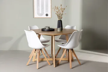 Yakidon Matgrupp  120 cm Rund med 4 Zeno stolar - Brun - Products - Möbler - Bord & matgrupp - Matgrupp