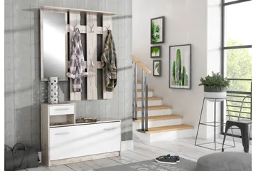 Breslau Hallmöbelset 98x180 cm - Beige/Brun/Vit - Products - Möbler - Hallmöbler - Möbelset för hall & entre