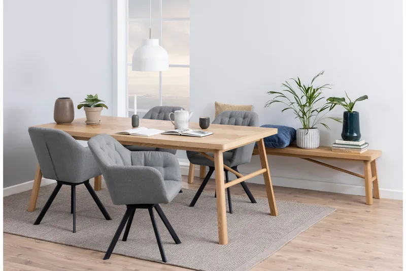 Galwa Sittbänk - Svart/Matt Ek - Products - Möbler - Hallmöbler - Hallbänk