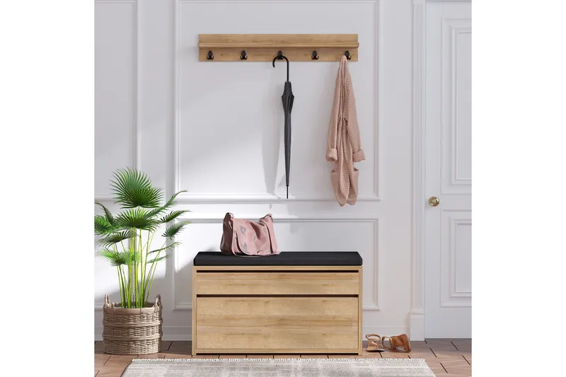 Hallmöbelset 35x80 cm, Natur/Svart