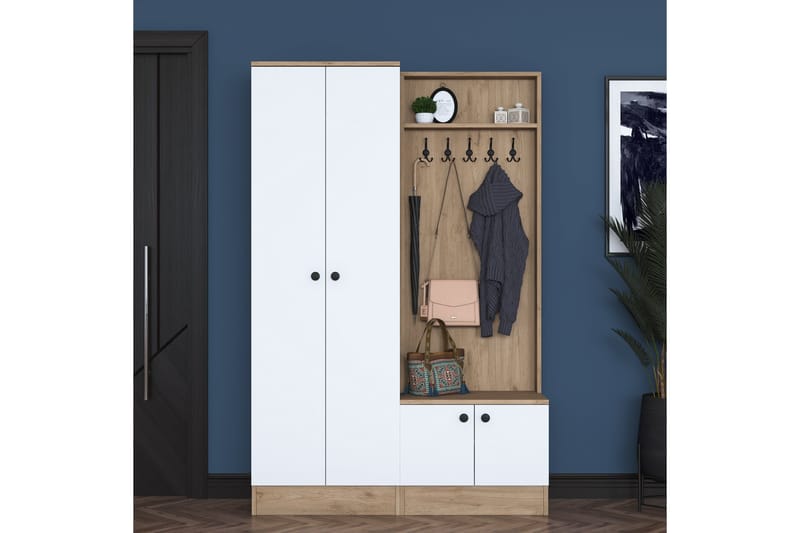Hooda Hallmöbelset Brun/Vit - Hanah Home - Products - Möbler - Hallmöbler - Möbelset för hall & entre