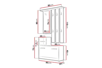 Nesebar Hallmöbel 85 cm - Trä - Products - Möbler - Hallmöbler - Möbelset för hall & entre