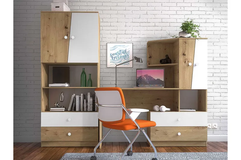Möbelset för Kontor NERO - Natur/Vit - Products - Möbler - Kontorsmöbler - Möbelset för kontor