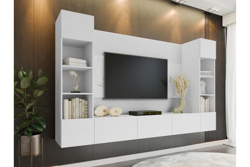 Bernice Tv-skåp 38x150 cm - Vit - Products - Möbler - TV- & Mediamöbler - TV-möbelset