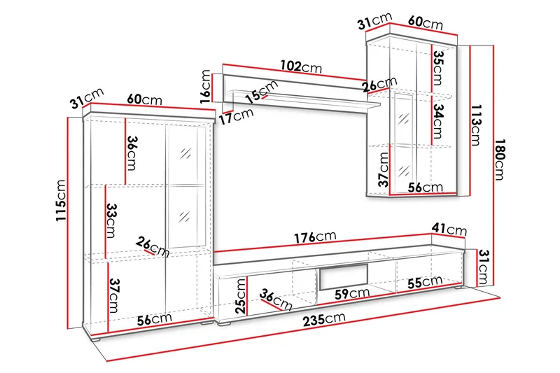 Bunta Tv-möbelset - Rosa - Products - Möbler - TV- & Mediamöbler - TV-möbelset