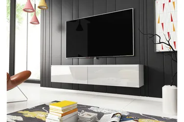 Cuguen TV-bänk 140 cm LED-belysning - Vit/Vit LED - Products - Möbler - TV- & Mediamöbler - TV bänk & mediabänk