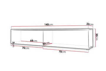 Cuguen TV-bänk 140 cm LED-belysning - Vit/Vit LED - Products - Möbler - TV- & Mediamöbler - TV bänk & mediabänk