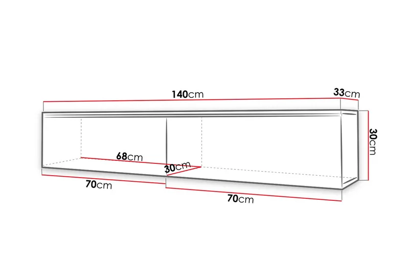 Cuguen TV-bänk 140 cm LED-belysning - Vit/Vit LED - Products - Möbler - TV- & Mediamöbler - TV bänk & mediabänk