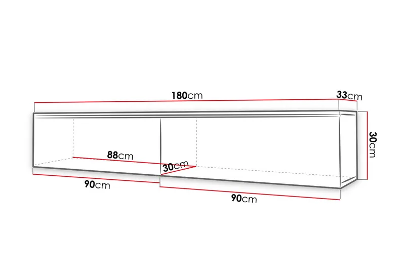 Cuguen Tv-skåp 180 cm Vit LED - Natur - Products - Möbler - TV- & Mediamöbler - TV bänk & mediabänk