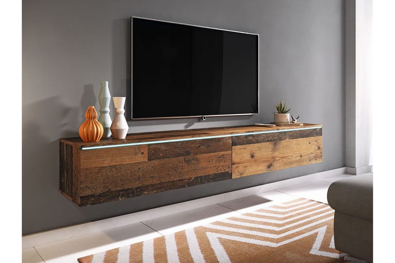 Cuguen Tv-skåp 180 cm Vit LED - Natur - Products - Möbler - TV- & Mediamöbler - TV bänk & mediabänk