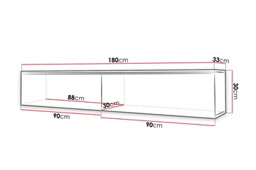 Cuguen Tv-skåp 180 cm Vit LED - Vit - Products - Möbler - TV- & Mediamöbler - TV bänk & mediabänk